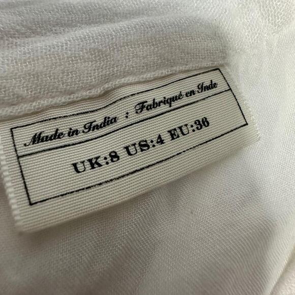 Meadow Rue By Anthropologie Women’s White Button Up V Neck Lace Tank Top - Picture 4 of 5